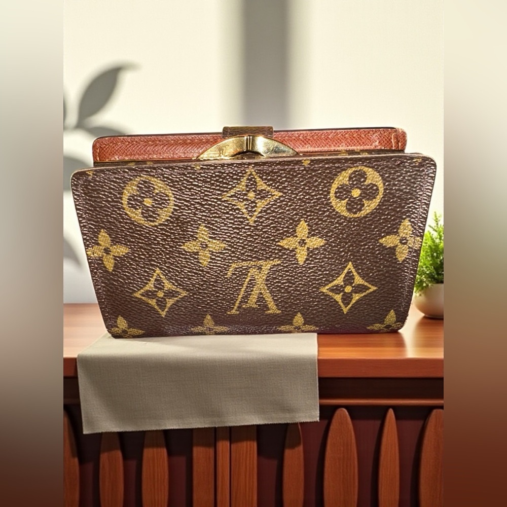 Louis Vuitton Monogram Viennois Bifold Wallet Genuine Authentic Unisex Brown